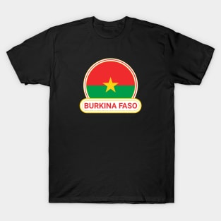 Burkina Faso Country Badge - Burkina Faso Flag T-Shirt